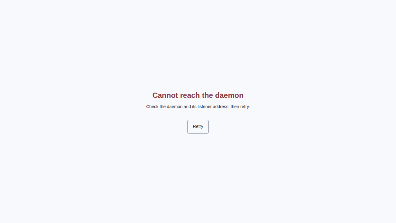 Light Cannot reach the daemon