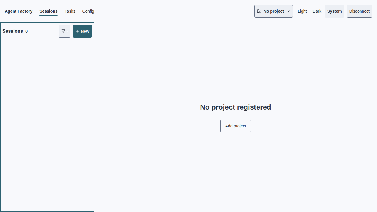 Light No project registered