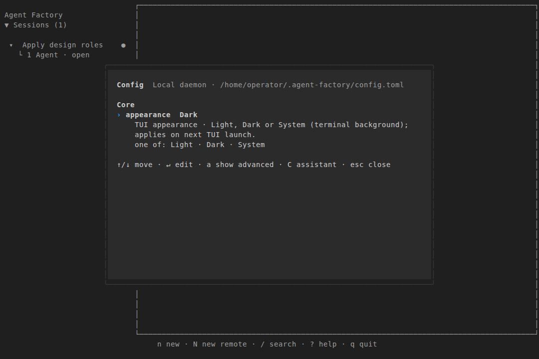 App-model driver · appearance · dark