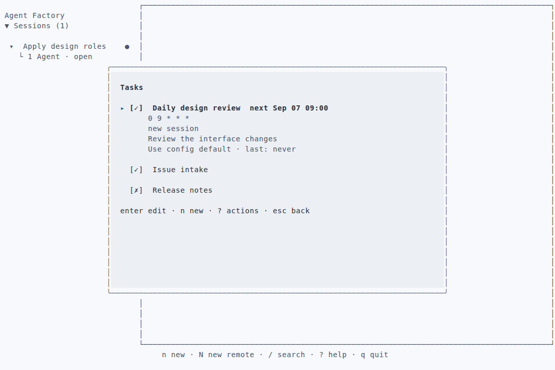 App-model driver · tasks · light